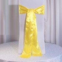 Noeud de chaise satin jaune  3cm